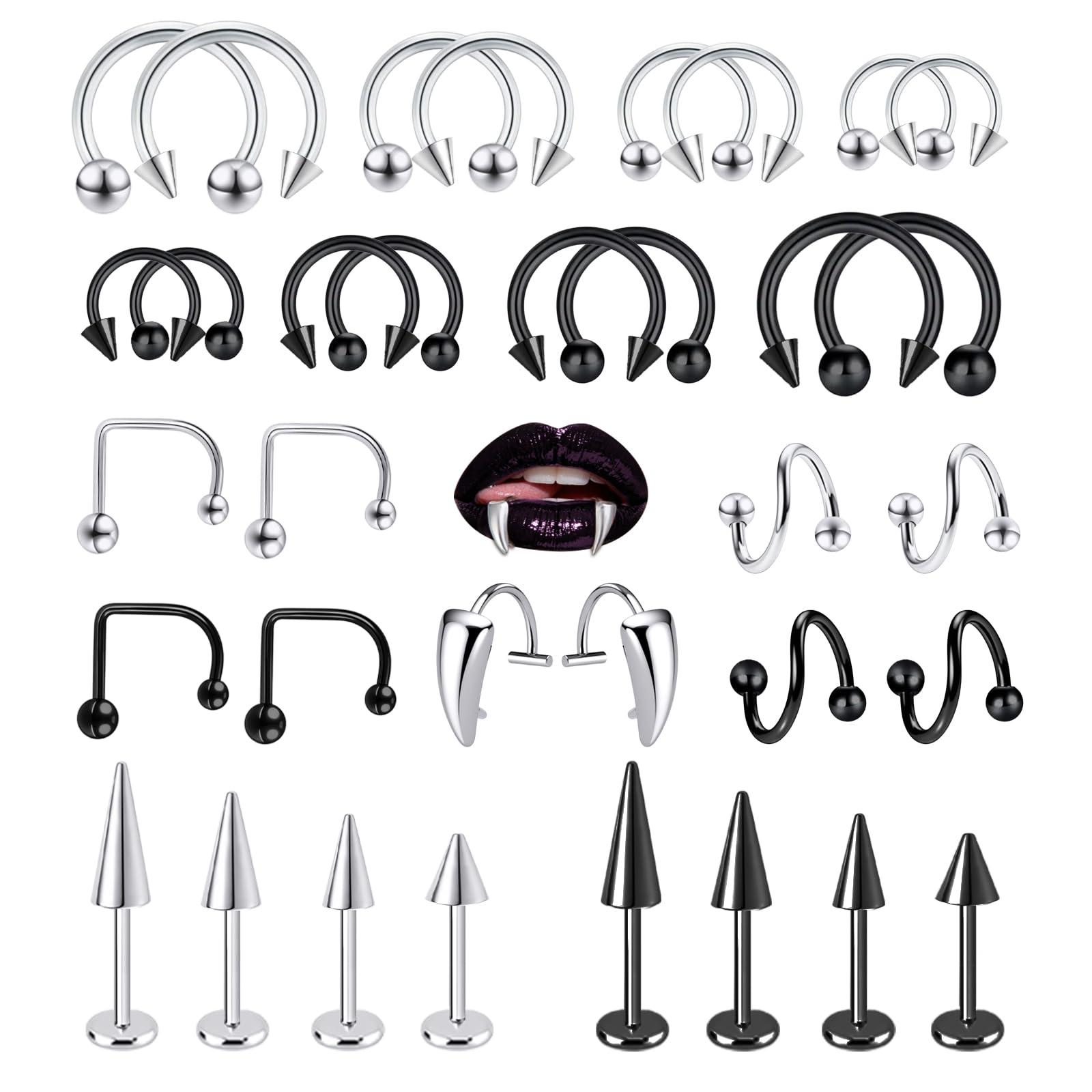 Body Jewelry Vertical Labret - 34pcs/Set 16G 343434pcs/Set 3434G 34G 34pcs/Set