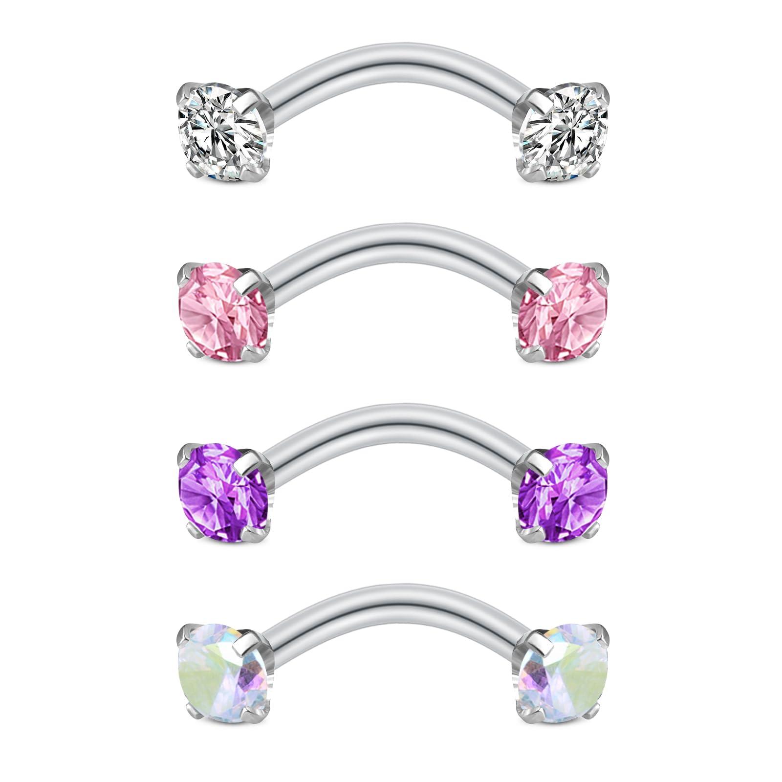Body Jewelry Vertical Labret - 4개입 루크 피어싱 쥬얼리 눈썹 링