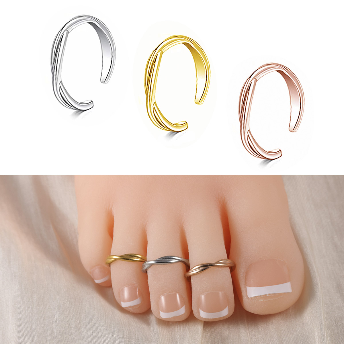 Body Jewelry Rings - 1Pc/3Pcs 여자를위한 간단한 스테인레스 스틸 발