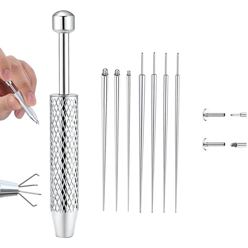 Body Jewelry Kit - 스테인리스 스틸 플랫 백 귀걸이용 피어싱