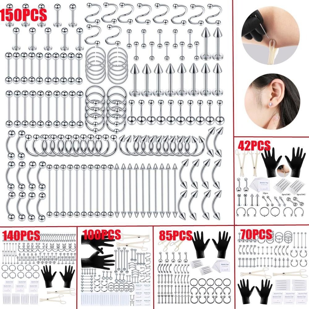 Body Jewelry Kit - 150/140/85/70/42개 바디 피어싱 키트 쥬얼리 도구