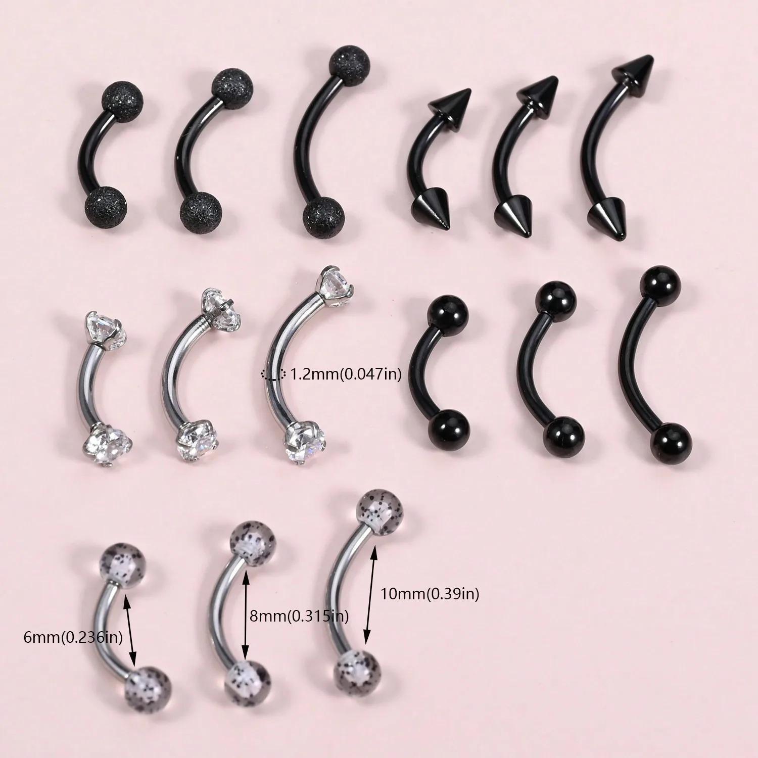 Body Jewelry Vertical Labret - 15개 16g 루크 피어싱 주얼리 눈썹