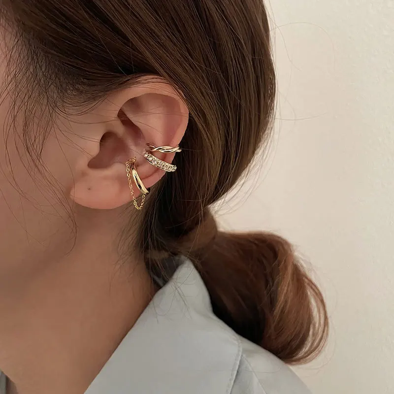 Body Jewelry Kit - 여성용 3종 체인 귀걸이 세트, 패션