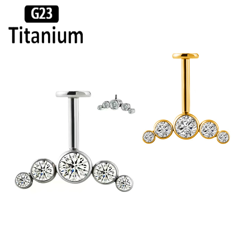 Body Jewelry Vertical Labret - G23 티타늄 귀 피어싱 내부 나사형