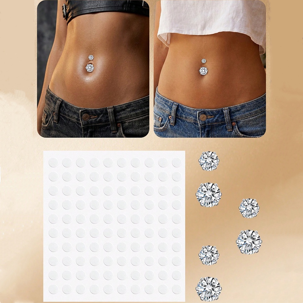 Body Jewelry Rings - 가짜 배꼽 피어싱 큐빅 지르코니아 가짜