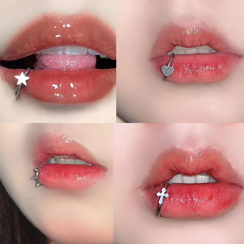 Body Jewelry Vertical Labret - 스테인리스 스틸 립 링 힌지 별