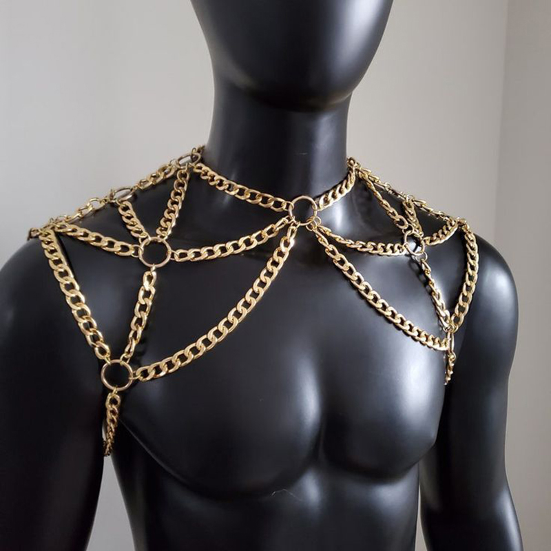 Body Jewelry Men - 펑크 남자 어깨 바디 체인 백