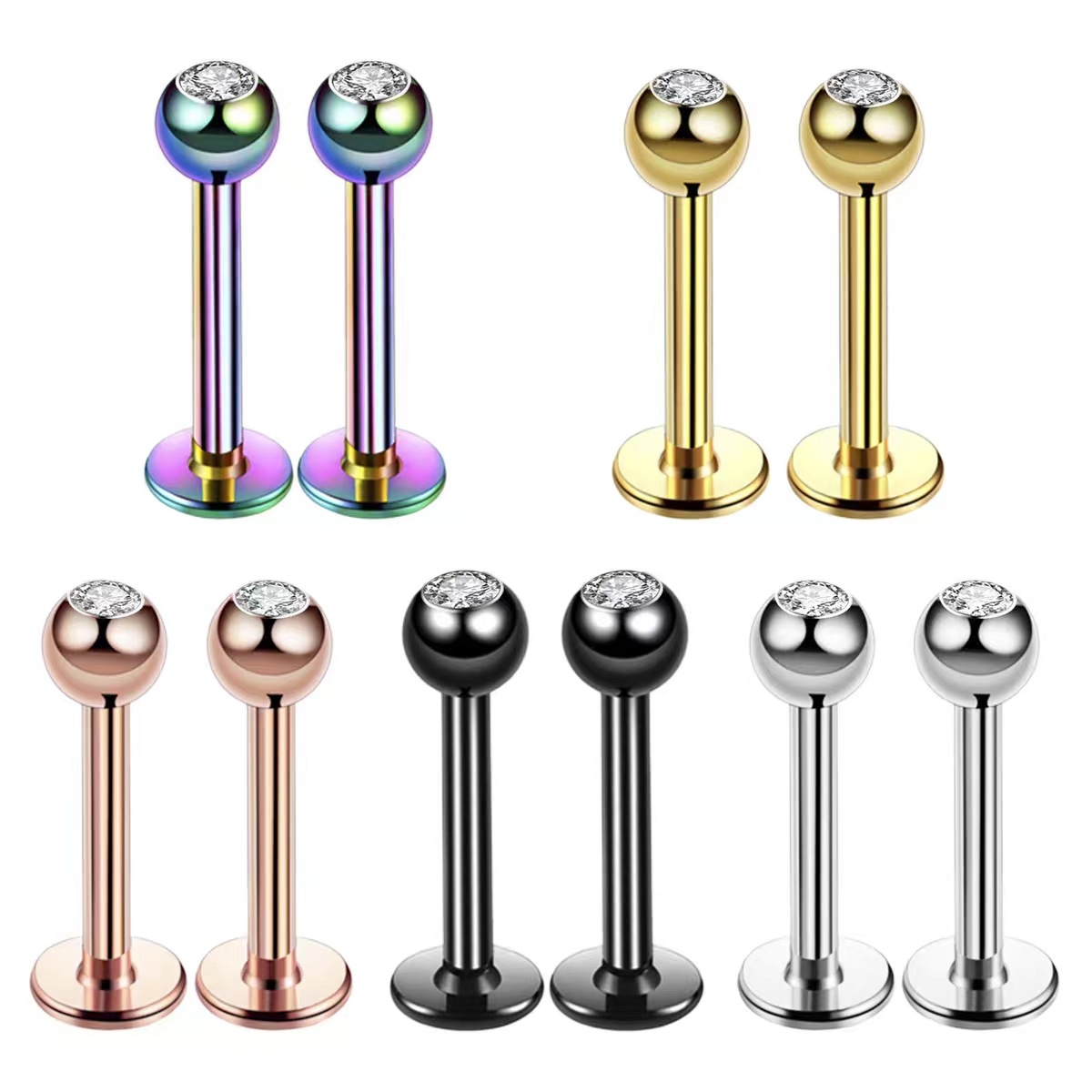 Body Jewelry Septum - 16G 수술용 스틸 볼 탑 CZ