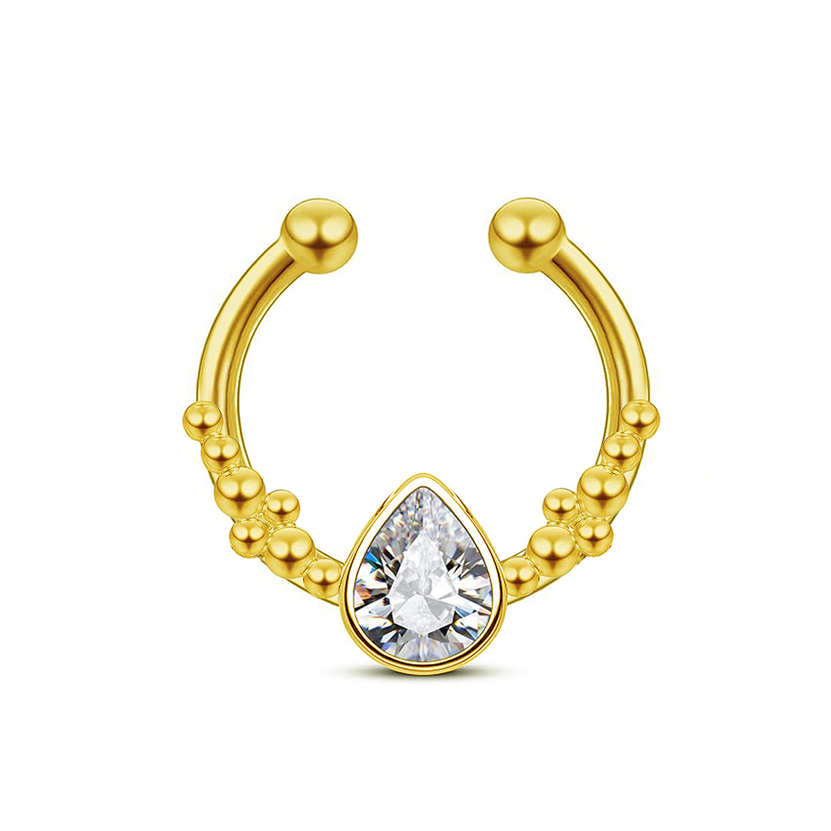 Body Jewelry Septum - 스테인레스 스틸 말굽 워터 드롭 여성을위한