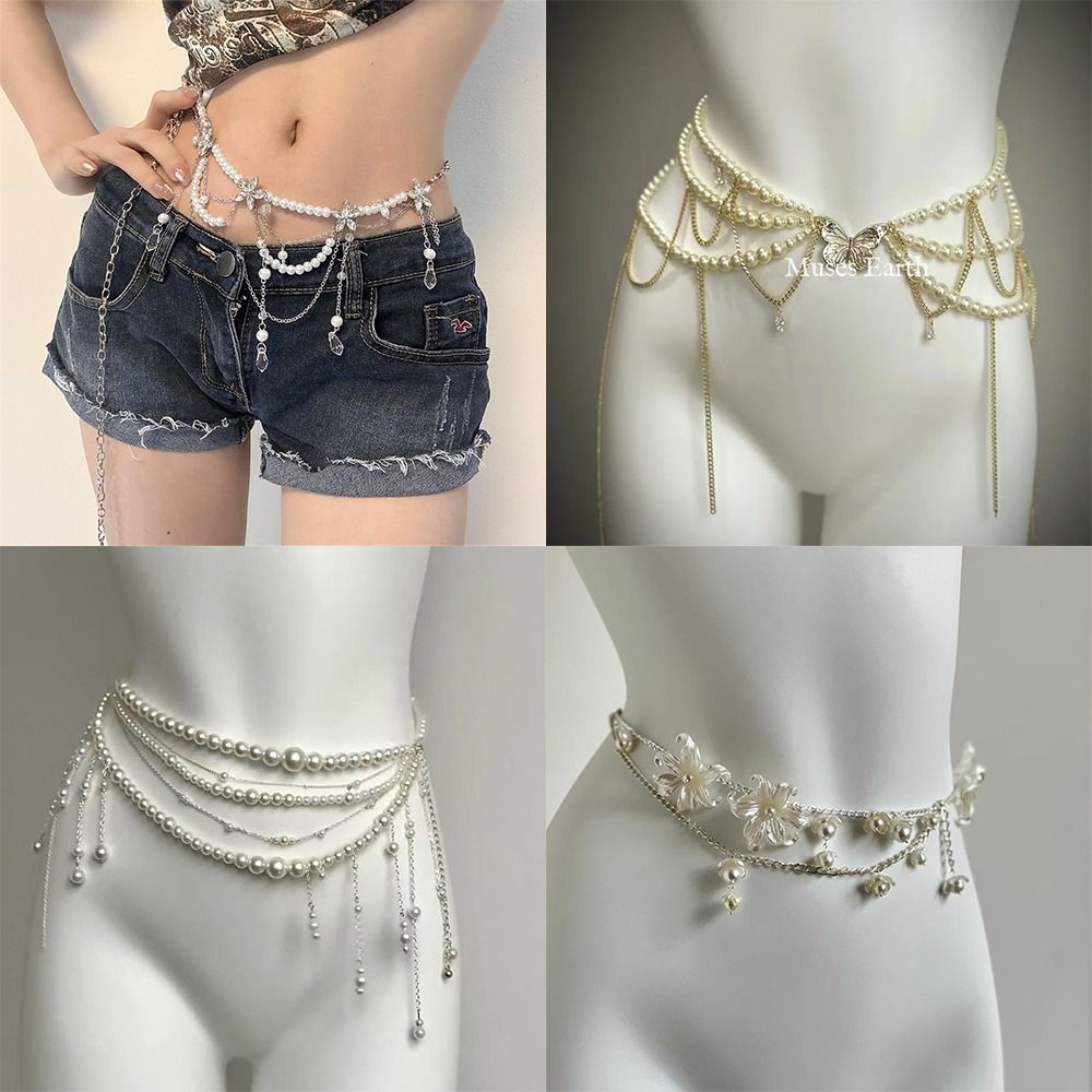 Body Jewelry In Bulk - 패션 우아한 진주 허리 체인 허리