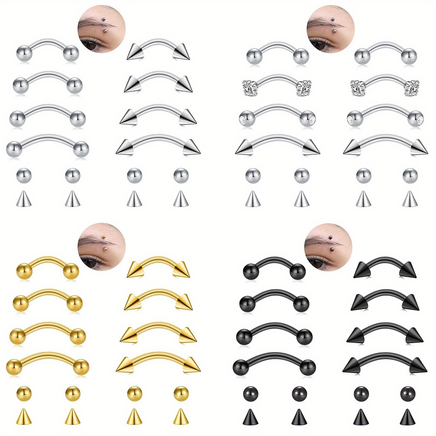 Body Jewelry Vertical Labret - 8pcs 루크 피어싱 쥬얼리 루크 귀걸이,