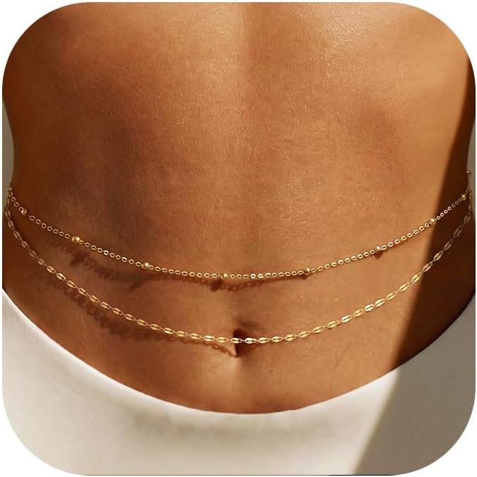 Body Jewelry In Bulk - 14K 금도금 허리 체인 여성용 레이어드