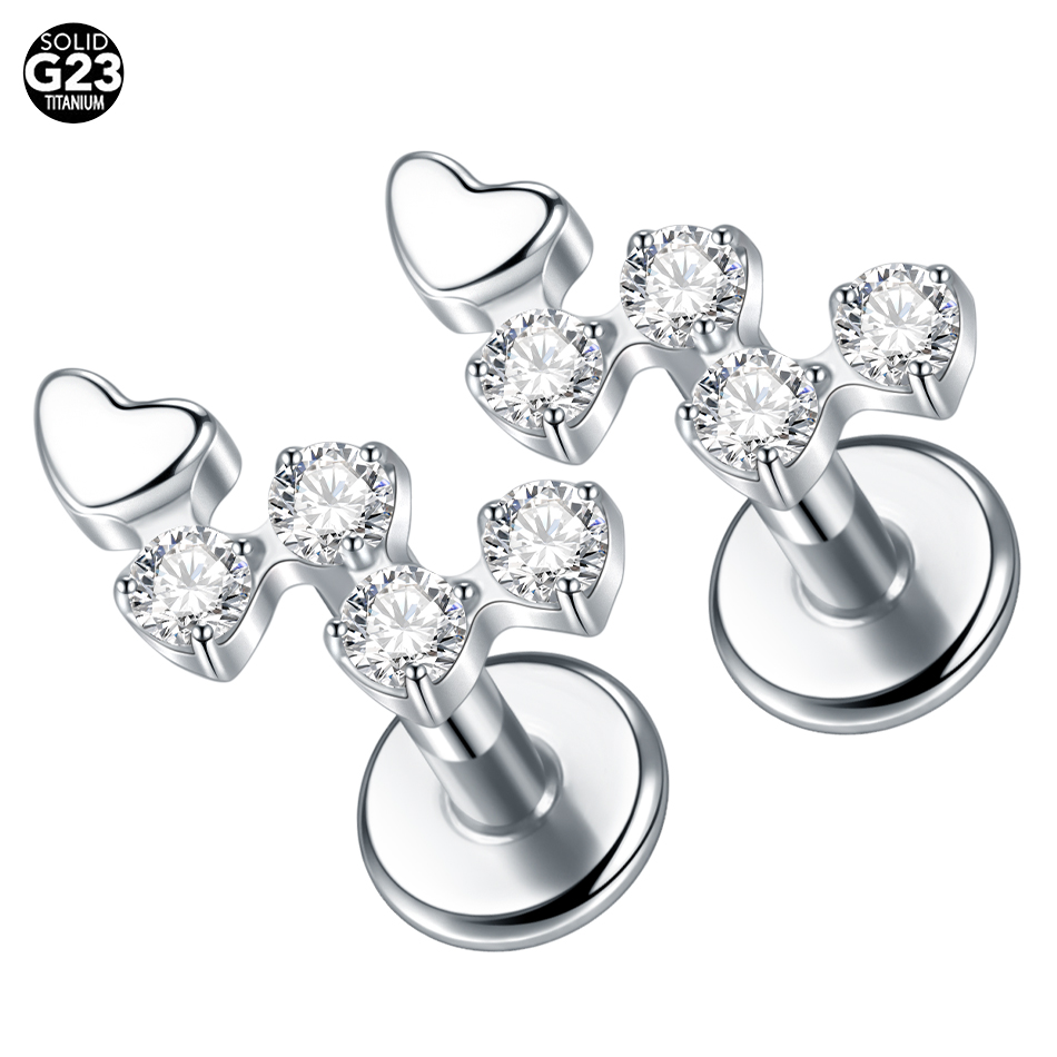 여성용 티타늄 꽃 지르콘 라브렛 스터드, 나선형 소라  - Flat Back Labret Stud 리뷰 및 가격