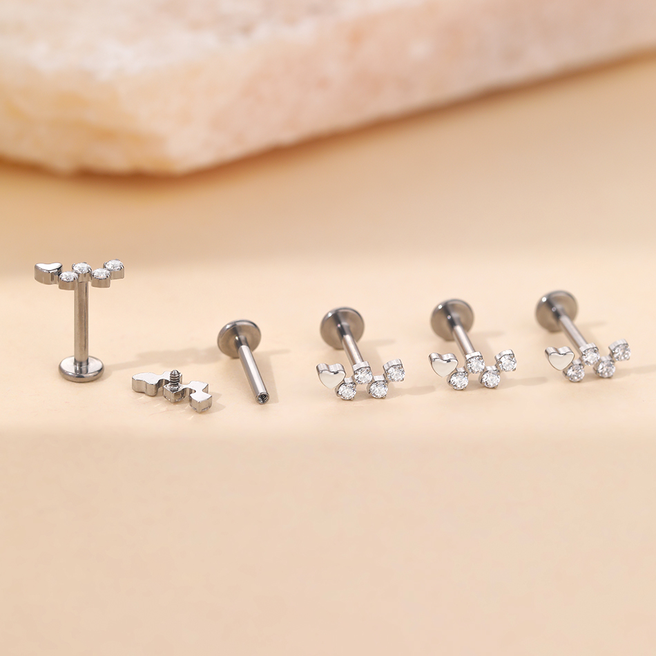 여성용 티타늄 꽃 지르콘 라브렛 스터드, 나선형 소라  - Flat Back Labret Stud 리뷰 및 가격
