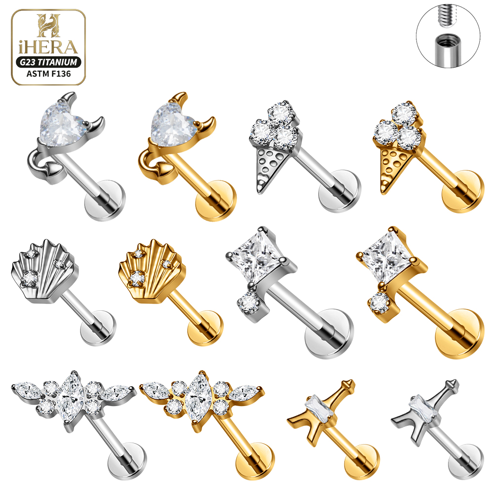F136 티타늄 피어싱 스터드 콘치 데이스 트라거스 루 - Body Jewelry Vertical Labret 리뷰 및 가격