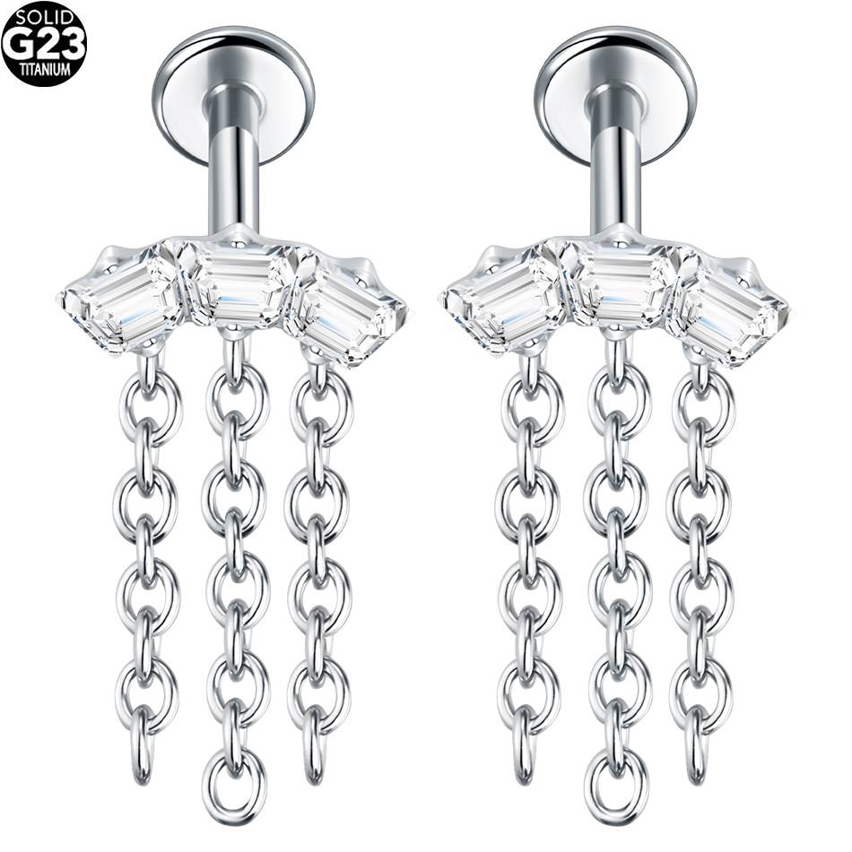 1/5개 G23 티타늄 귀 연골 플랫 백 스터드 스타  - Flat Back Labret Stud 리뷰 및 가격