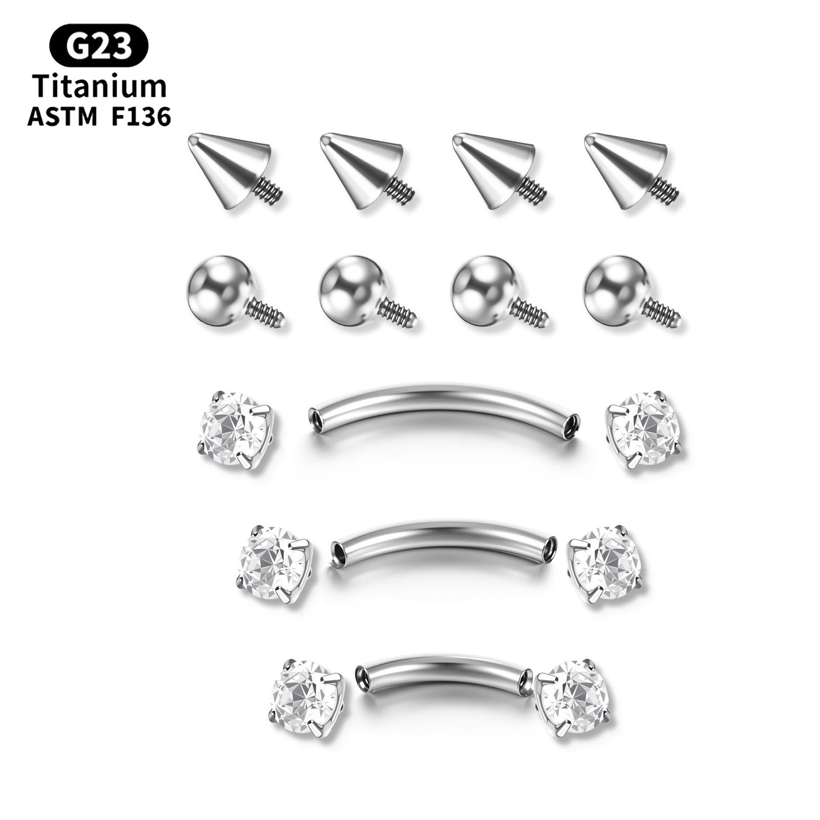 17Pcs/Set 티타17Pcs/Set 티타늄 내부 실 - Body Jewelry Vertical Labret 리뷰 및 가격