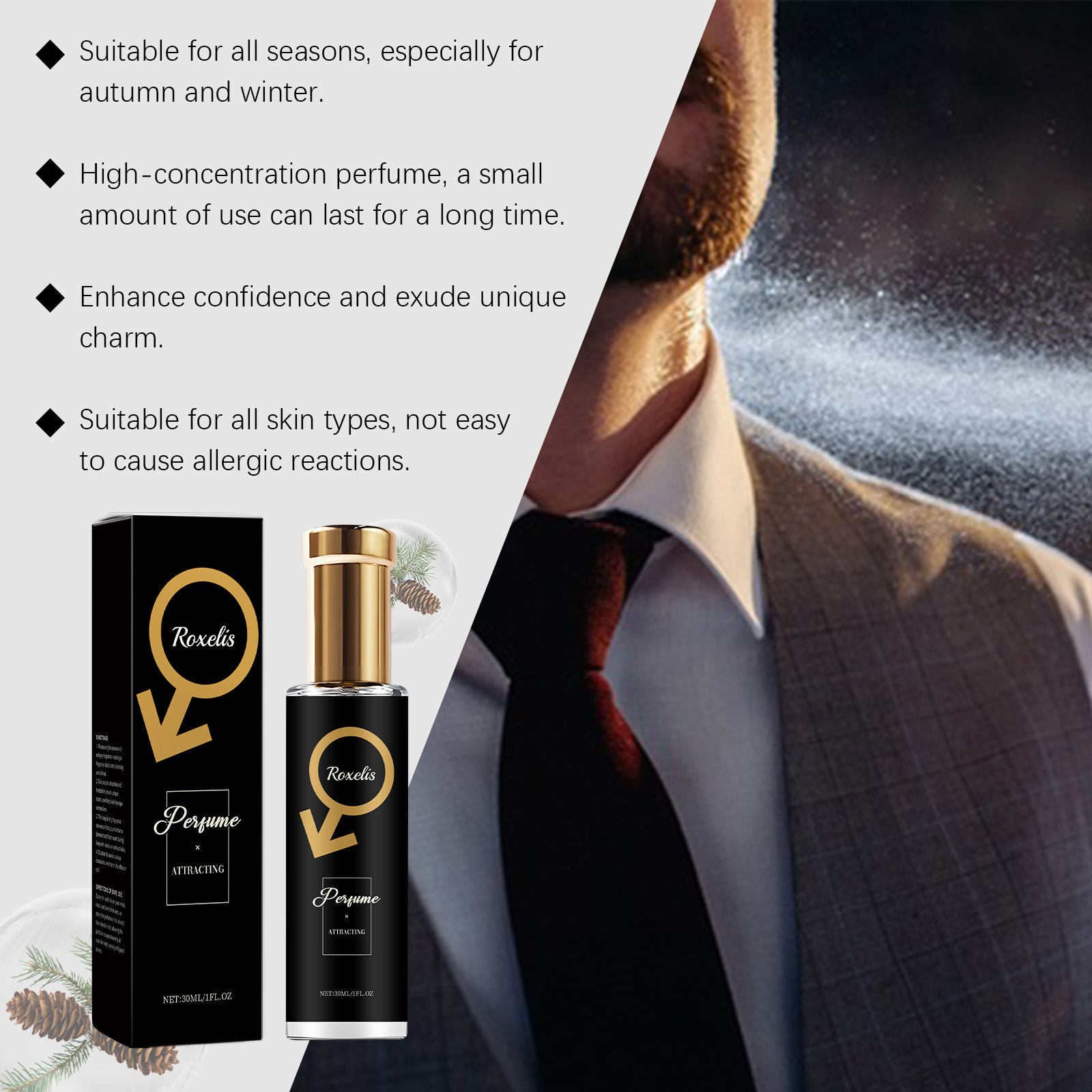 Roxelis 30ml 남성 페로몬 향수 삼나무 향기  - Body Jewelry Kit 리뷰 및 가격