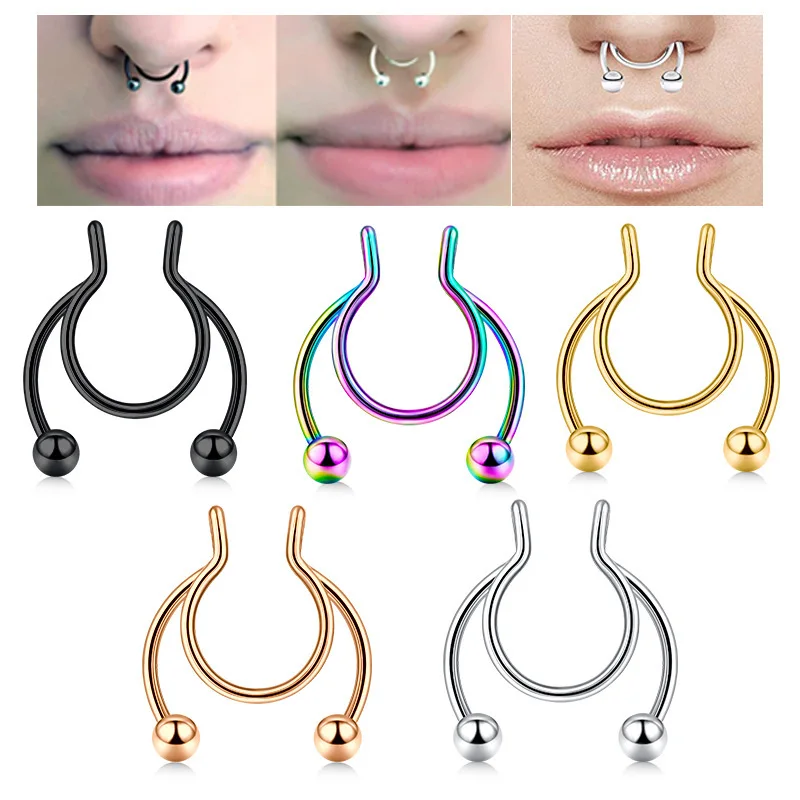 U 모양의 가짜 코 링 엉덩이 후프 Septum Roc - Body Jewelry Septum 리뷰 및 가격