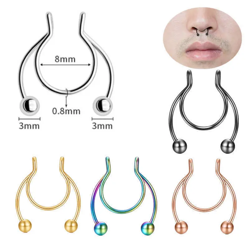 U 모양의 가짜 코 링 엉덩이 후프 Septum Roc - Body Jewelry Septum 리뷰 및 가격
