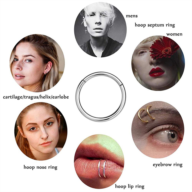 16G 316L 수술용 스틸 힌지 클리커 코/격막 링, - Body Jewelry Septum 리뷰 및 가격