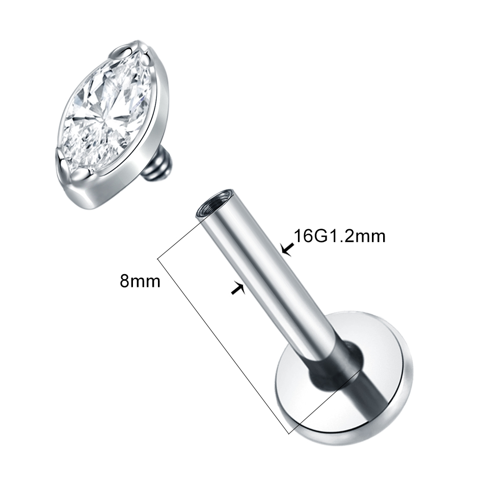 1Pc/5Pcs 티타늄 연골 귀걸이 플랫 백 Tragu - Flat Back Labret Stud 리뷰 및 가격