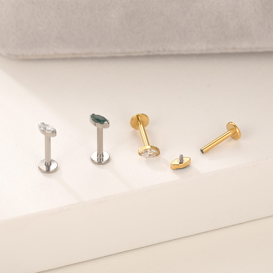 1Pc/5Pcs 티타늄 연골 귀걸이 플랫 백 Tragu - Flat Back Labret Stud 리뷰 및 가격
