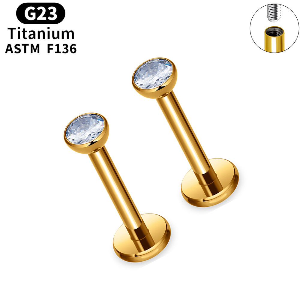 10/50개 ASTM F136 티타늄 라브렛 립 스터드 - Flat Back Labret Stud 리뷰 및 가격
