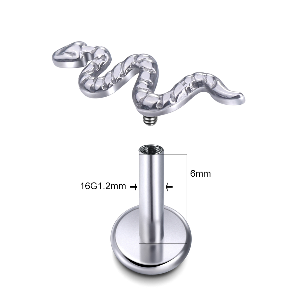 10 개/몫 티타늄 바이퍼 스네이크 CZ Labret  - Flat Back Labret Stud 리뷰 및 가격