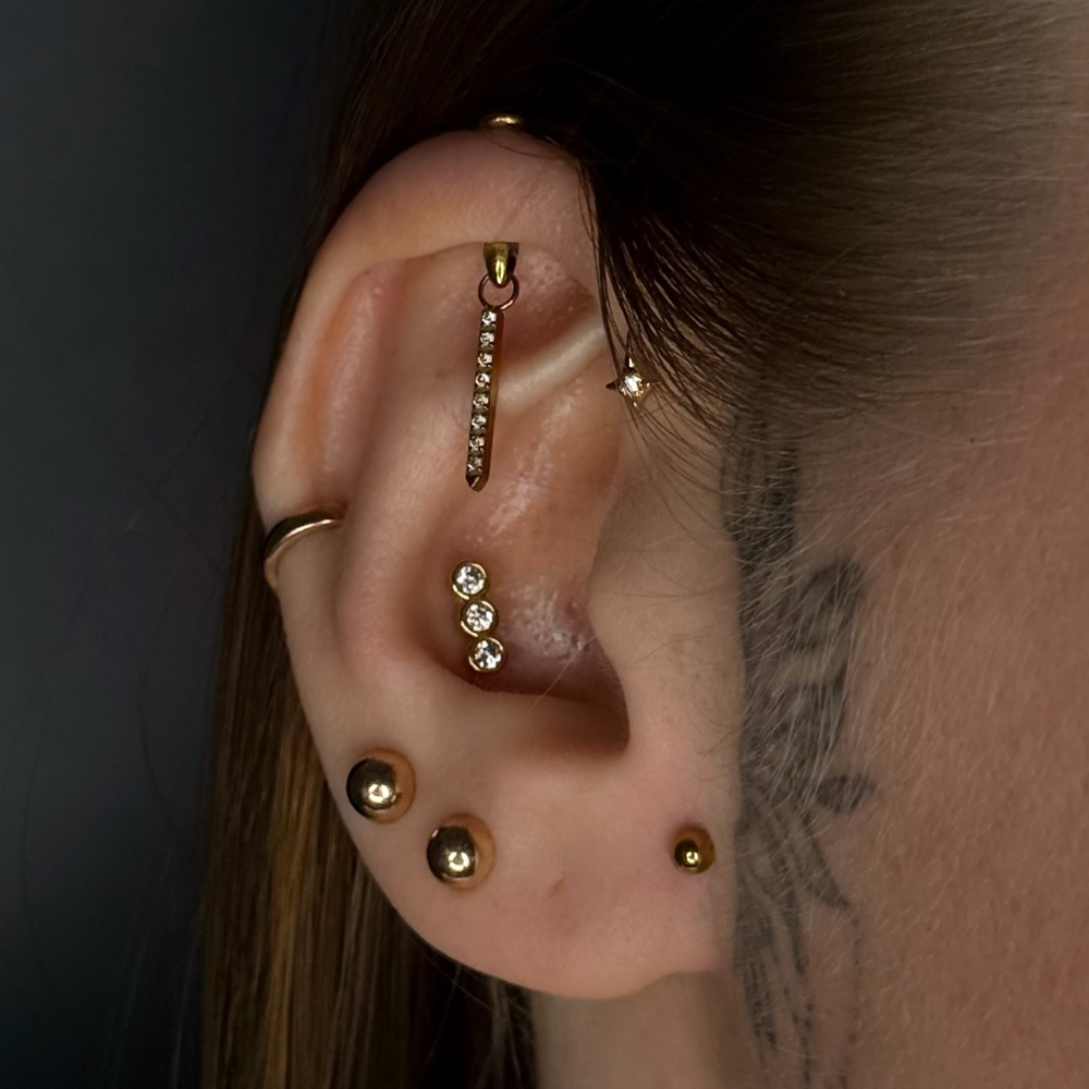 1PC G23 티타늄 히든 버티컬 스타&물방울 참&꽃  - Body Jewelry Vertical Labret 리뷰 및 가격
