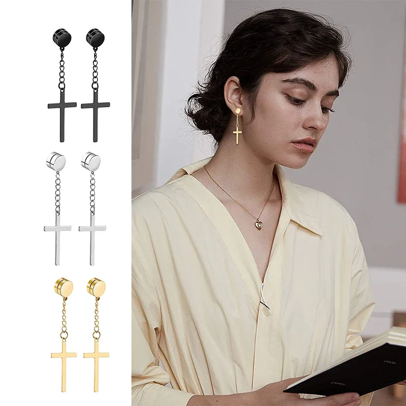 남성용 펑크 마그네틱 크로스 이어 스터드 세트, 강력한 - Body Jewelry Kit 리뷰 및 가격