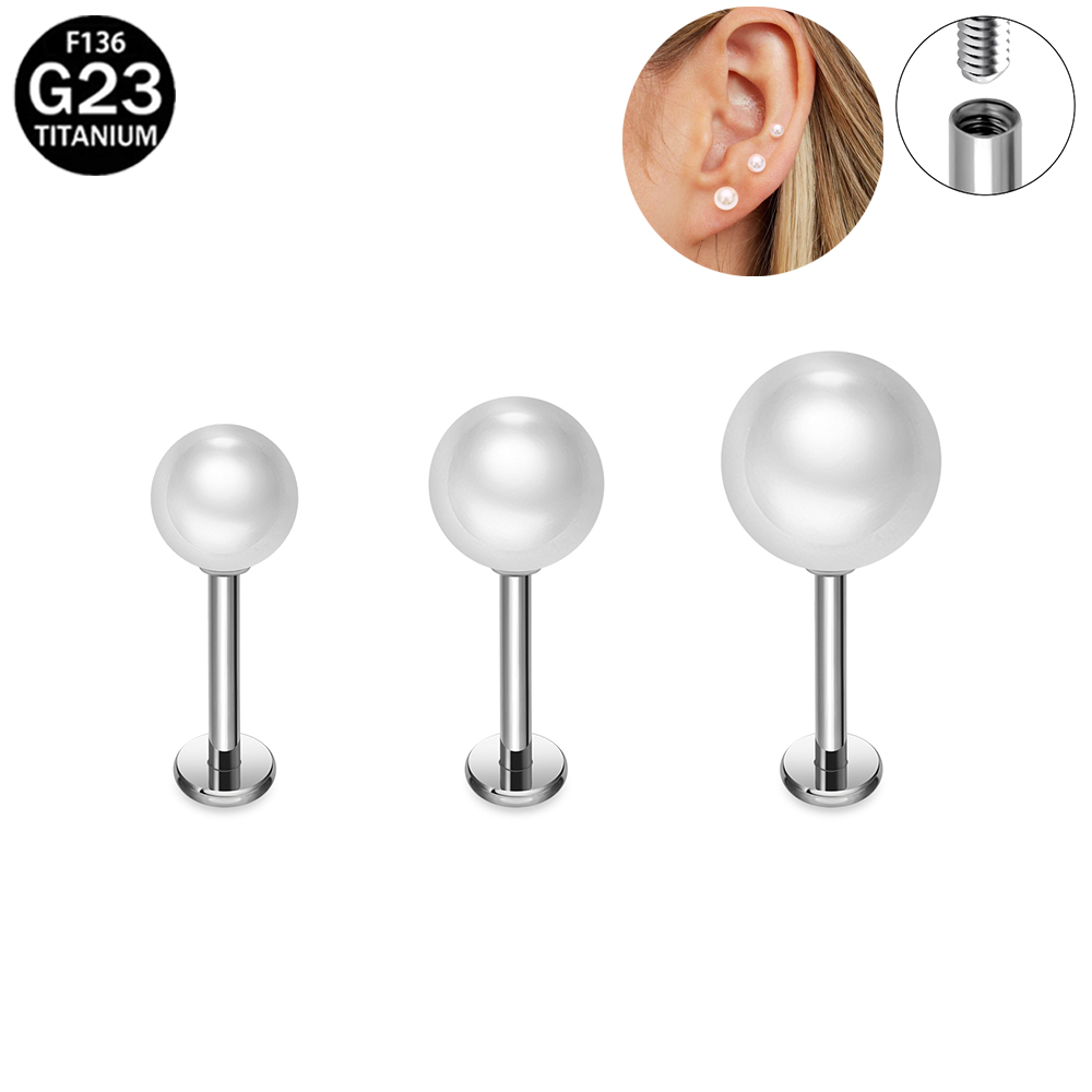 ASTM F136 티타늄 진주 귀걸이 여성용 립 스터드 - Flat Back Labret Stud 리뷰 및 가격