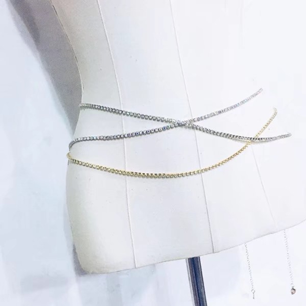 섹시 패션 샤이니 워터 드릴 클로 체인 허리 체인 여성 - Body Jewelry In Bulk 리뷰 및 가격
