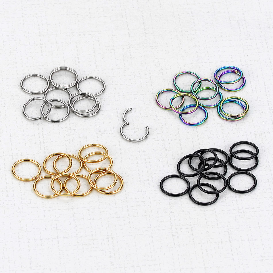 1Pc G23 티타늄 힌지 세그먼트 코 후프 링 코 S - Body Jewelry Septum 리뷰 및 가격