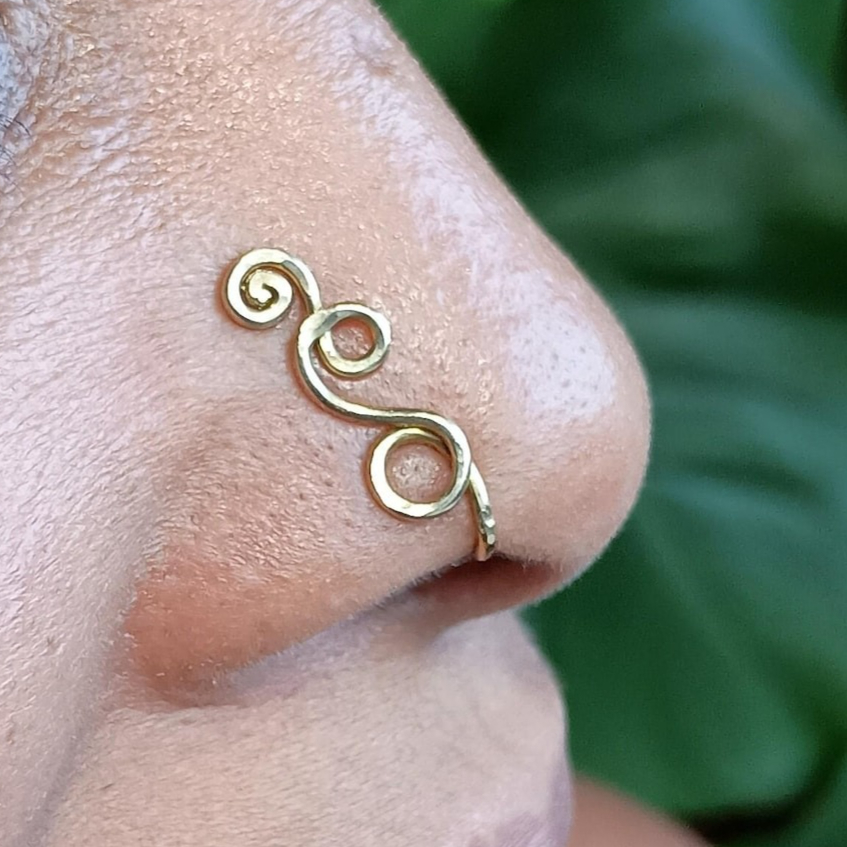 페이크 피어싱 링 14K 골드필드/925 실버 해머드  - Body Jewelry Septum 리뷰 및 가격