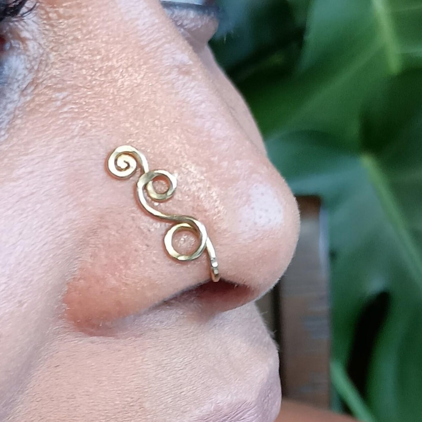 페이크 피어싱 링 14K 골드필드/925 실버 해머드  - Body Jewelry Septum 리뷰 및 가격