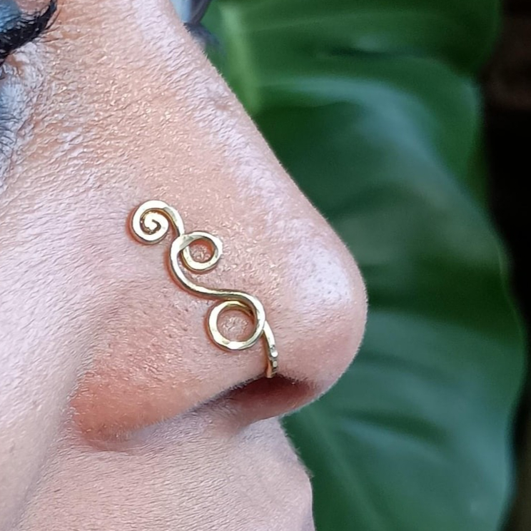 페이크 피어싱 링 14K 골드필드/925 실버 해머드  - Body Jewelry Septum 리뷰 및 가격