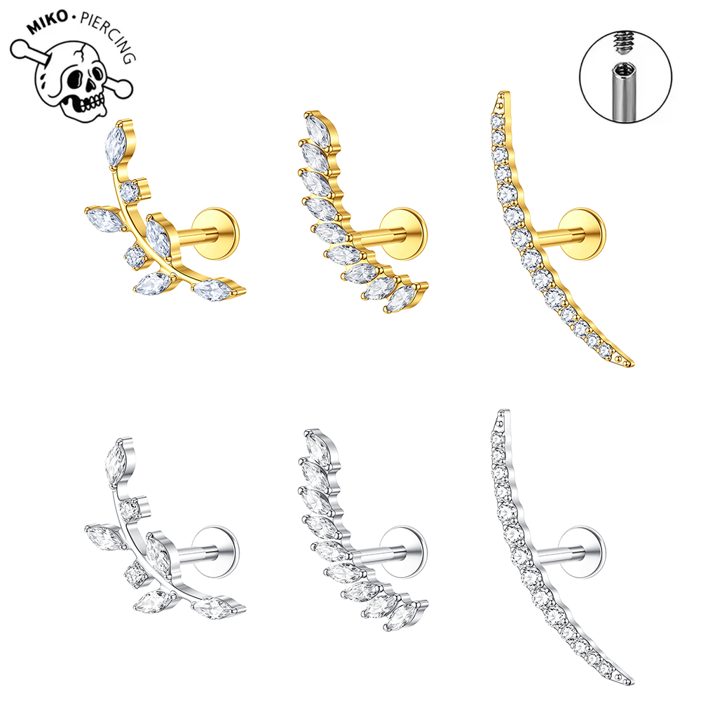 G23 티타늄 이어 클라이머 연골 헬릭스 귀걸이 16G - Flat Back Labret Stud 리뷰 및 가격