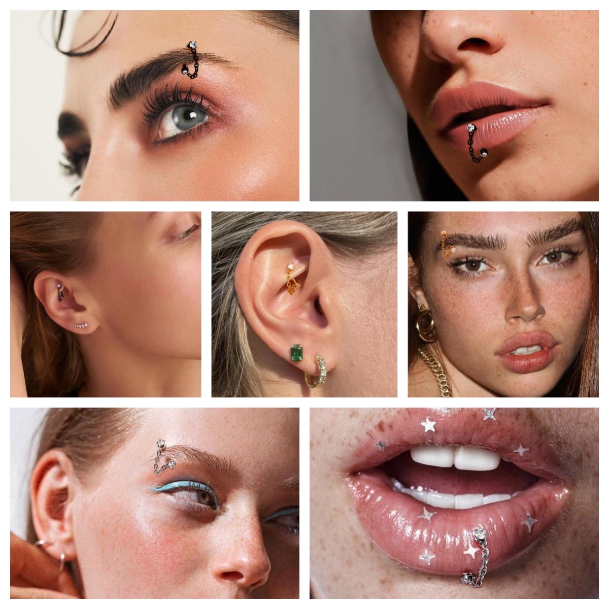 3개 스테인리스 스틸 16G 체인 트라거스 헬릭스 루크 - Body Jewelry Vertical Labret 리뷰 및 가격