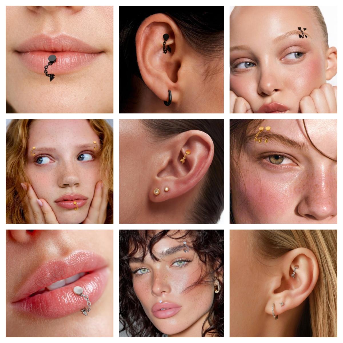 3개 스테인리스 스틸 16G 체인 트라거스 헬릭스 루크 - Body Jewelry Vertical Labret 리뷰 및 가격