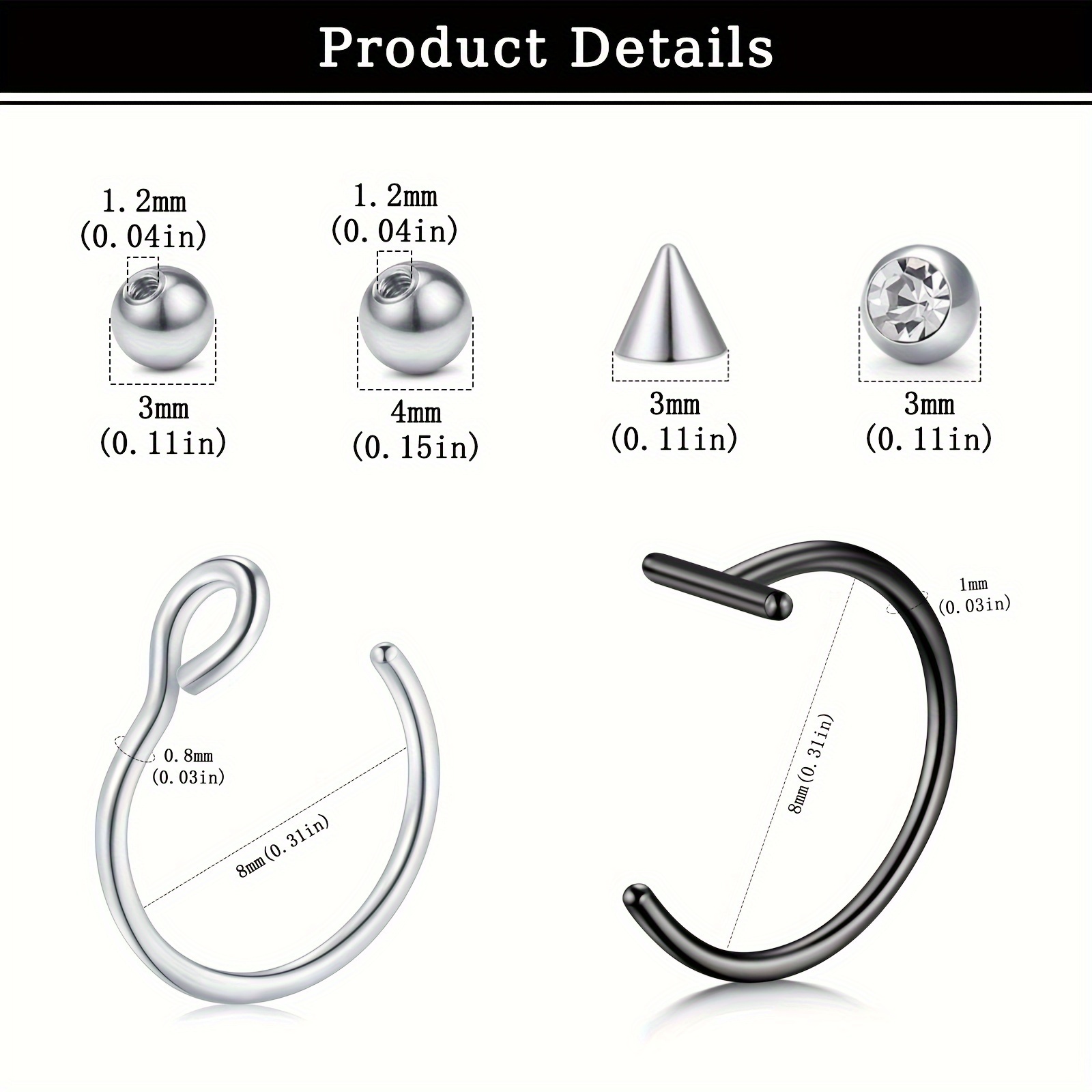 가짜 피어싱, 가짜 립 링, 가짜 코 링, 가짜 뱀 물 - Body Jewelry Rings 리뷰 및 가격
