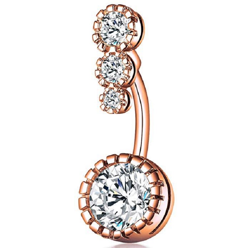 스테인리스 스틸 배꼽 링 투명 큐빅 지르코니아 배꼽 피 - Body Jewelry Rings 리뷰 및 가격