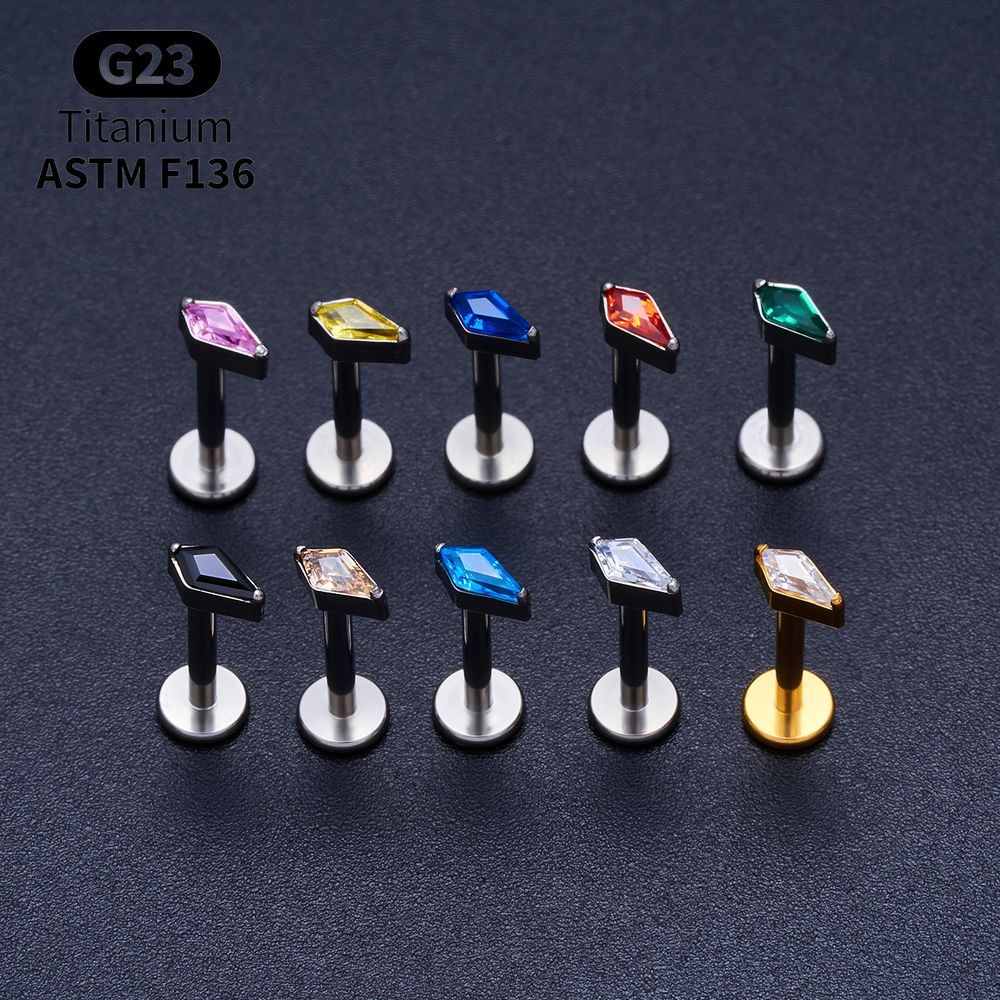 티타늄 카이트 CZ 내부 나사형 라브렛 스터드 세트 헬 - Body Jewelry Vertical Labret 리뷰 및 가격