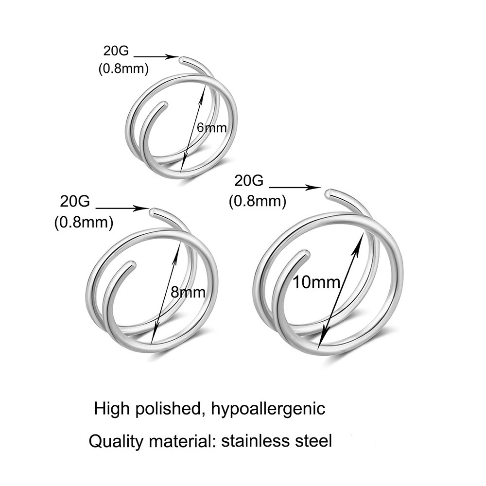 1PC 스테인레스 스틸 316 이중 나선형 또는 이중  - Body Jewelry Septum 리뷰 및 가격