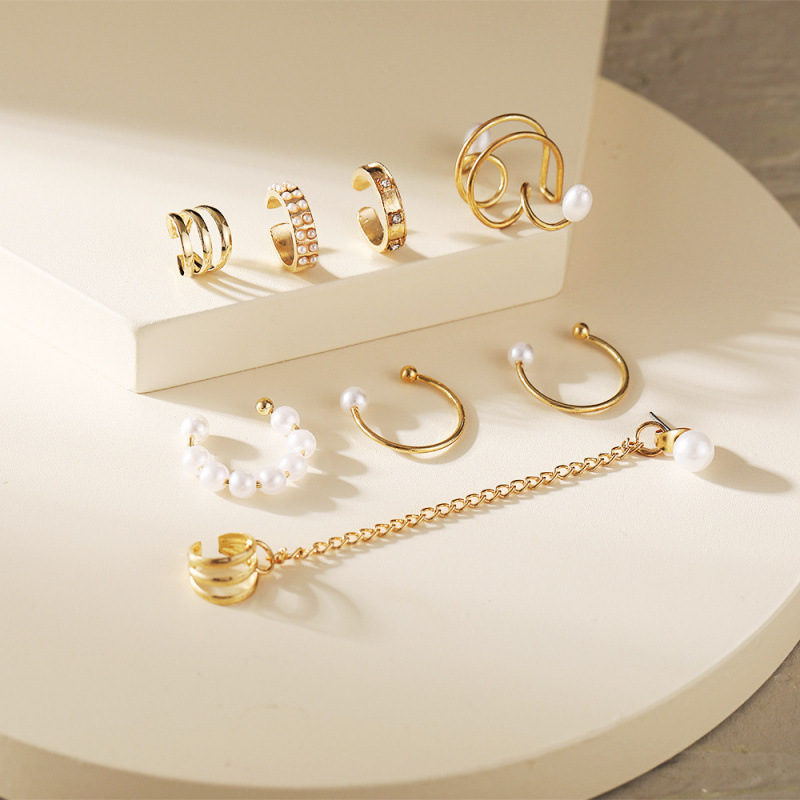 2026 트렌디 이어 스택 세트 볼드 펄 연골 주얼리  - Body Jewelry Kit 리뷰 및 가격