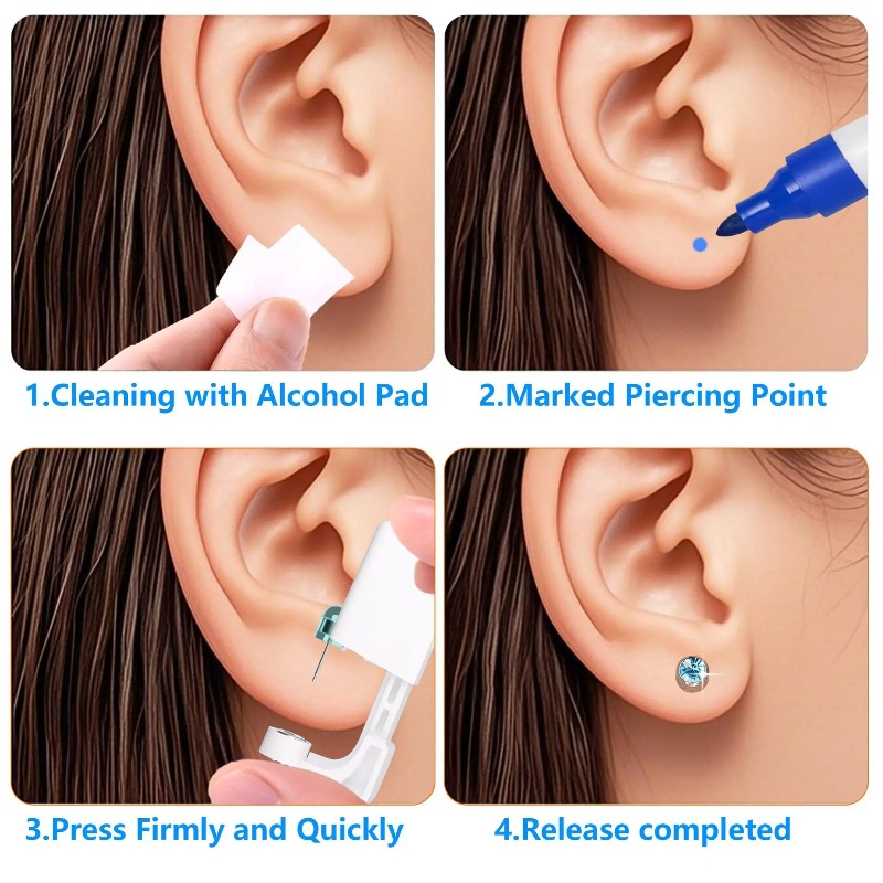 일회용 멸균 귀뚫기 기계 키트 연골 트라거스 헬릭스 피 - Body Jewelry Kit 리뷰 및 가격
