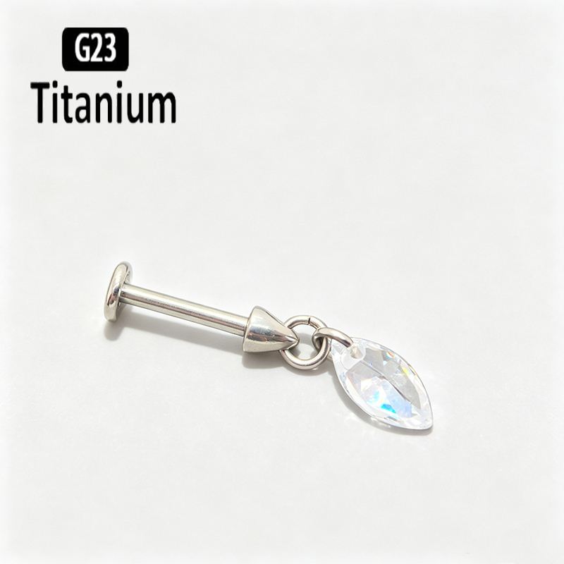 G23 티타늄 피어싱 버티컬 내부 나사형 스터드 CZ  - Body Jewelry Vertical Labret 리뷰 및 가격