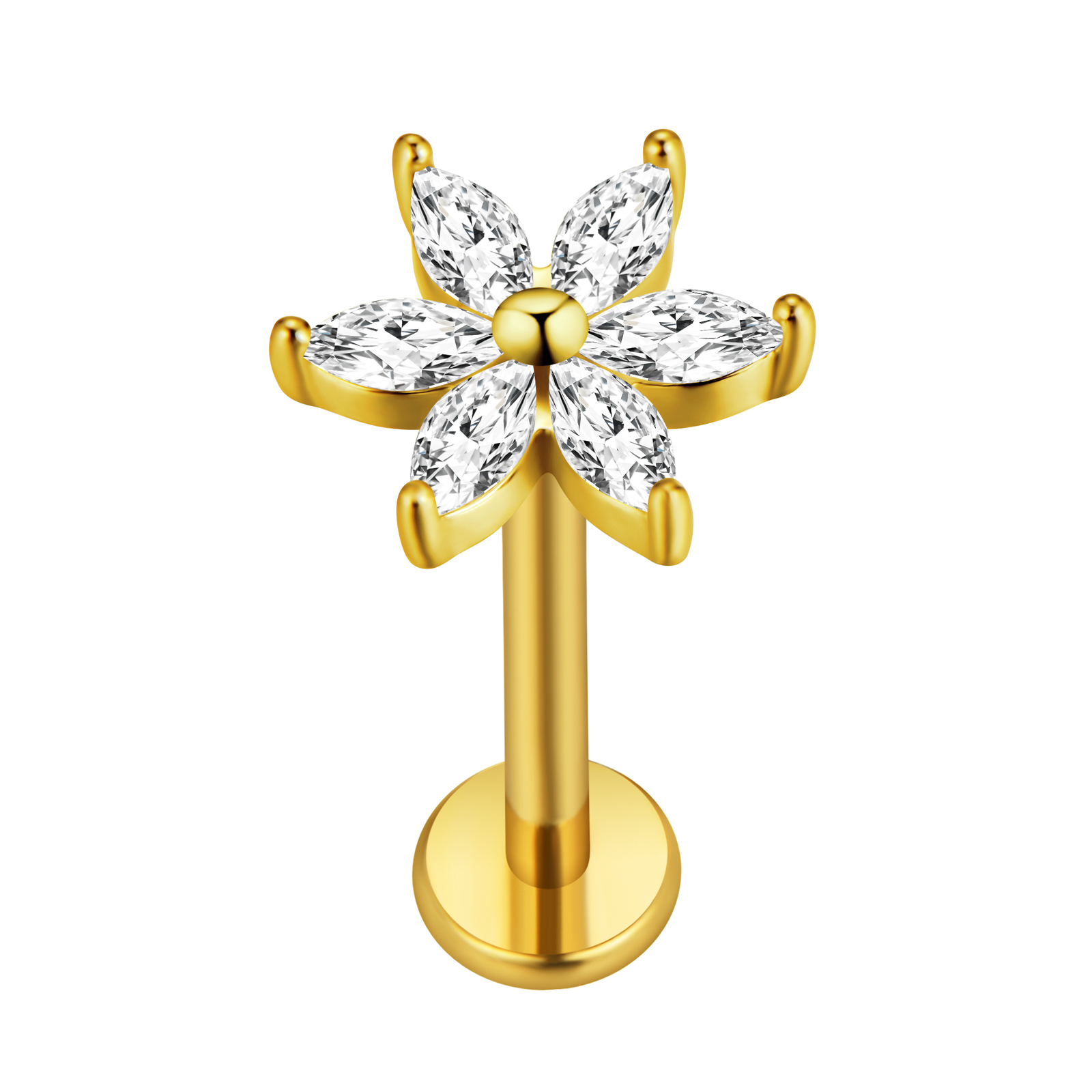 메이플 리프 Labret 피어싱 스타 Flowers10 - Flat Back Labret Stud 리뷰 및 가격