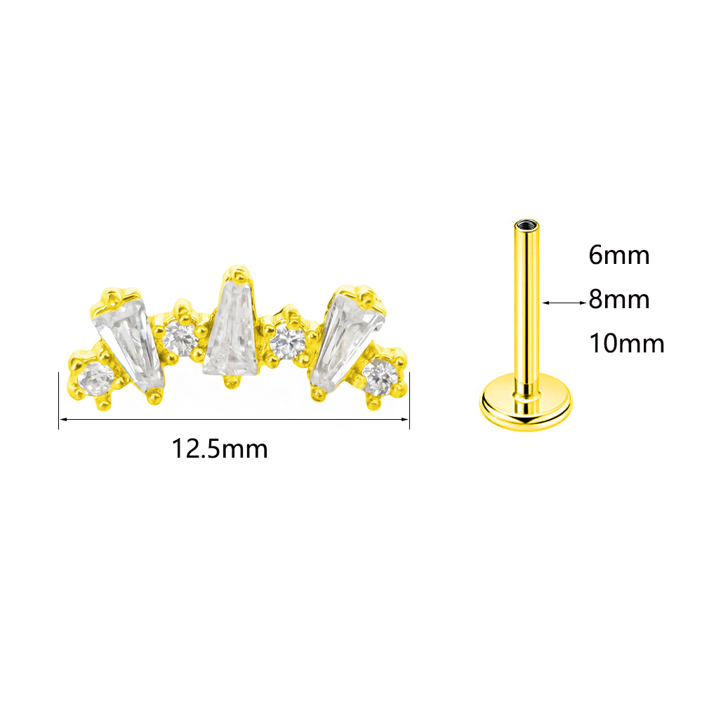 내부 나사산 큐빅 래브릿 100% 316L 수술용 강철 - Flat Back Labret Stud 리뷰 및 가격