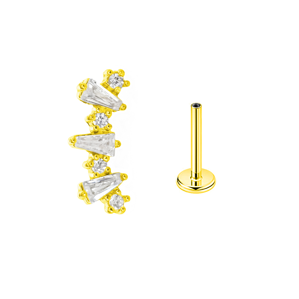 내부 나사산 큐빅 래브릿 100% 316L 수술용 강철 - Flat Back Labret Stud 리뷰 및 가격